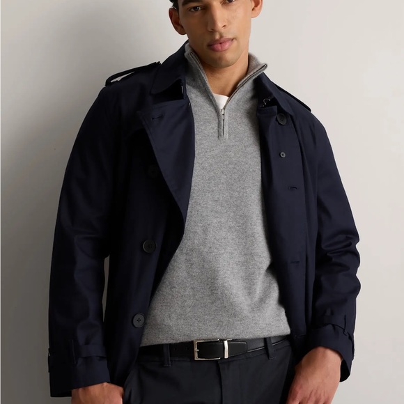 Quince Men's Cashmere Quarter Zip-Up Sweater in Gray Size S - Picture 4 of 11